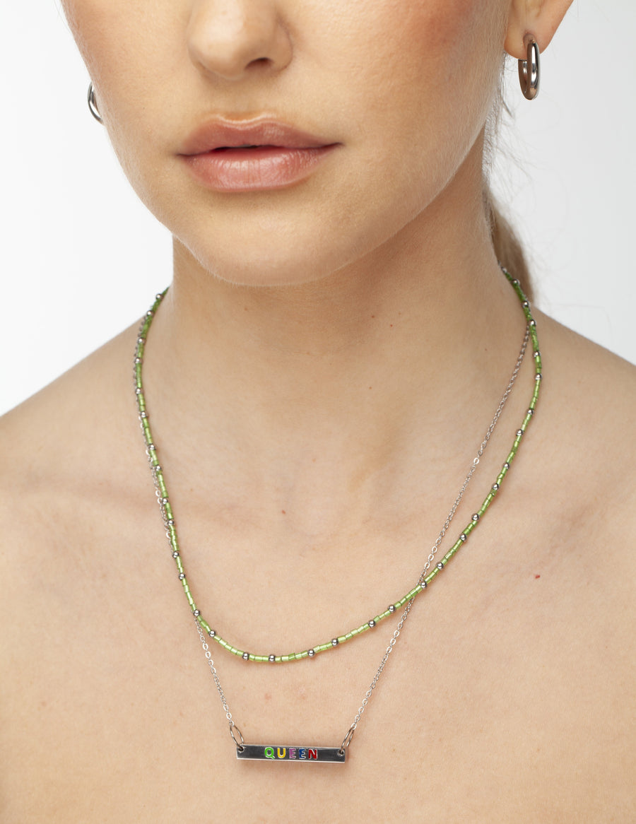 Healing Beads Green and Silver, [motivational and inspirational Jewellery], [beautiful Jewellery]