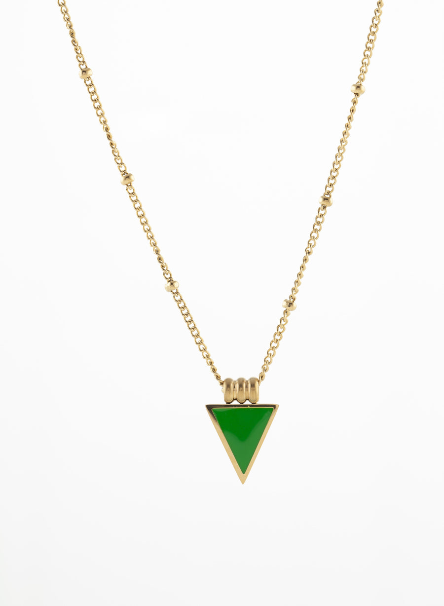 Healing Triangle Bobble Chain Necklace Gold, [motivational and inspirational Jewellery], [beautiful Jewellery]
