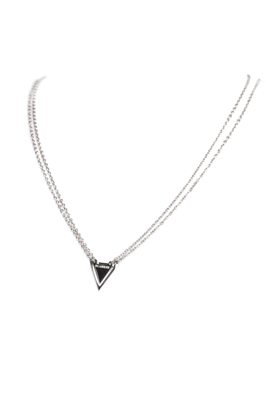 Strength Triangle Double Chain Necklace Silver | Inspirational Jewellery