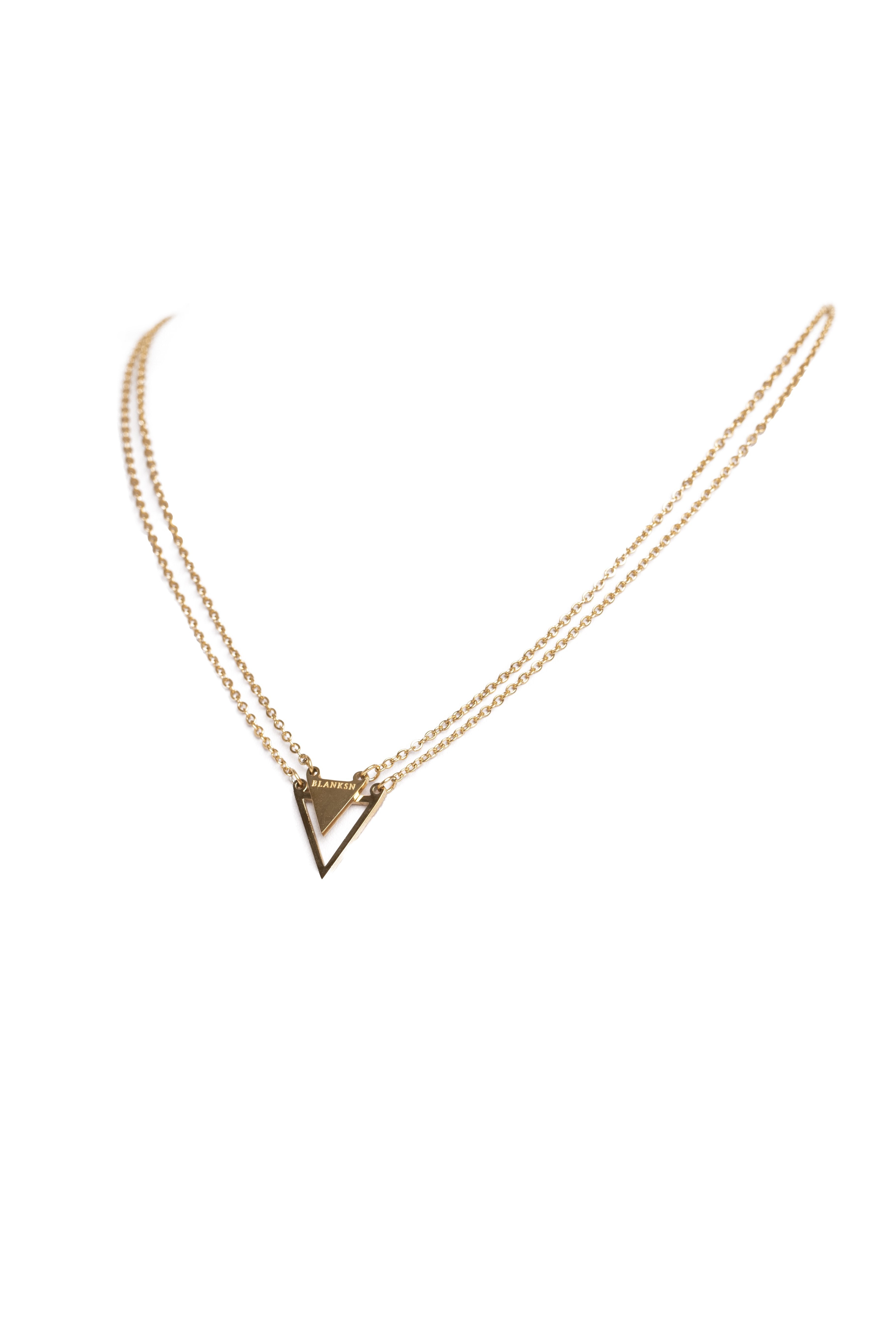 Faith Triangle Double Chain Necklace Gold | Inspirational Jewellery