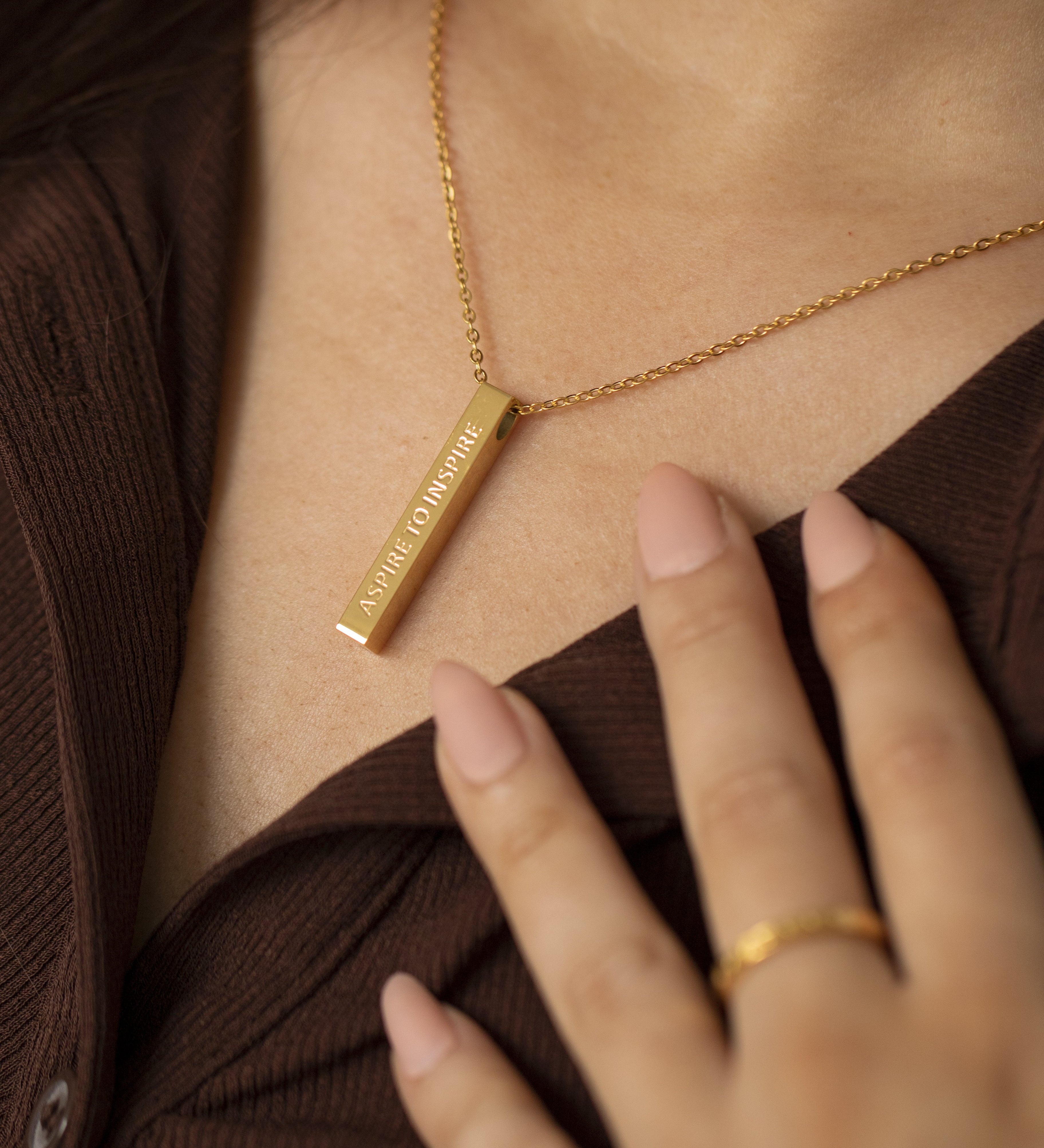 Aspire to Inspire Necklace Gold | Inspirational Jewellery