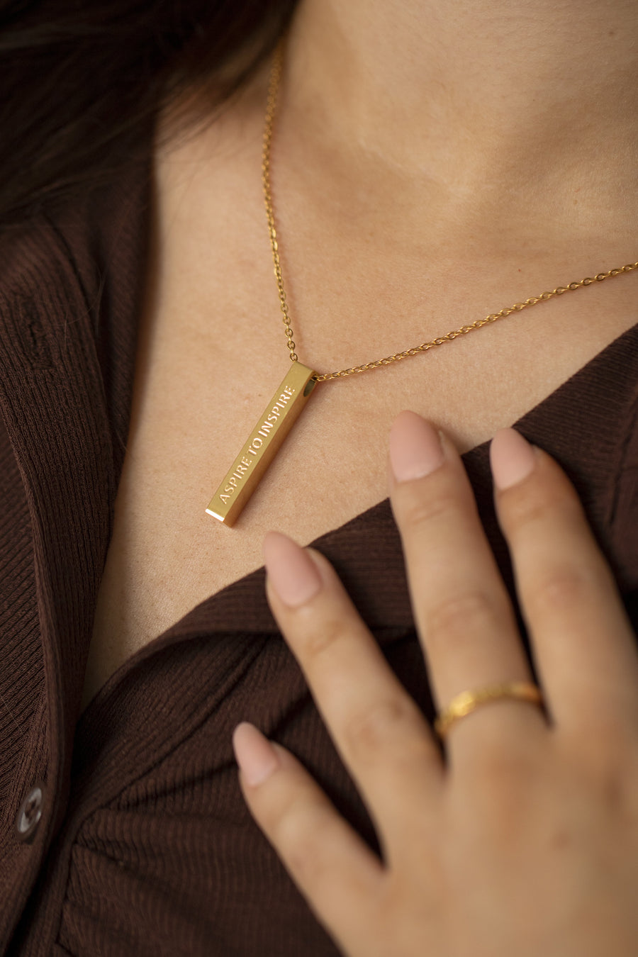 Aspire to Inspire Necklace Gold | Inspirational Jewellery