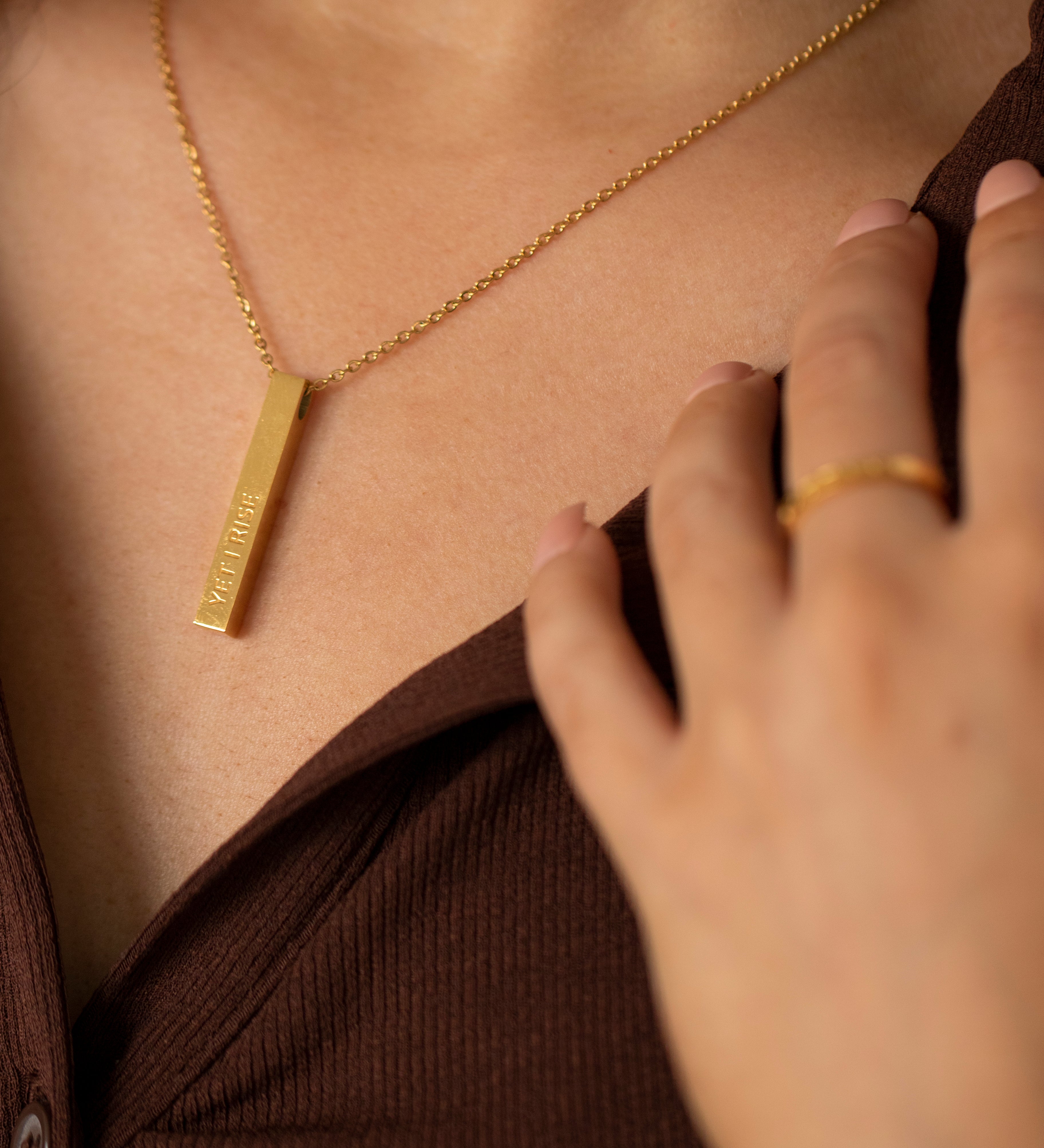 Yet I Rise Necklace Gold