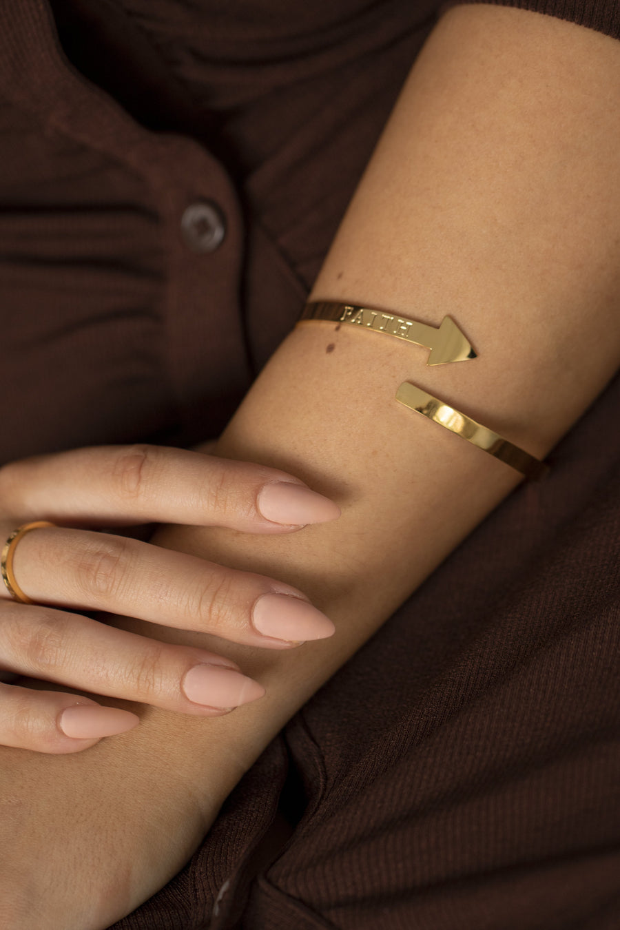Faith Arrow Bangle Gold | Inspirational Jewellery