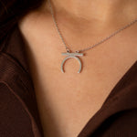 Female Empowerment Crescent Moon Necklace Silver (925 Sterling Silver)