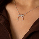 Female Empowerment Crescent Moon Necklace Silver (925 Sterling Silver)