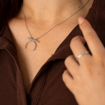Female Empowerment Crescent Moon Necklace Silver (925 Sterling Silver)