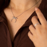 Female Empowerment Crescent Moon Necklace Silver (925 Sterling Silver)