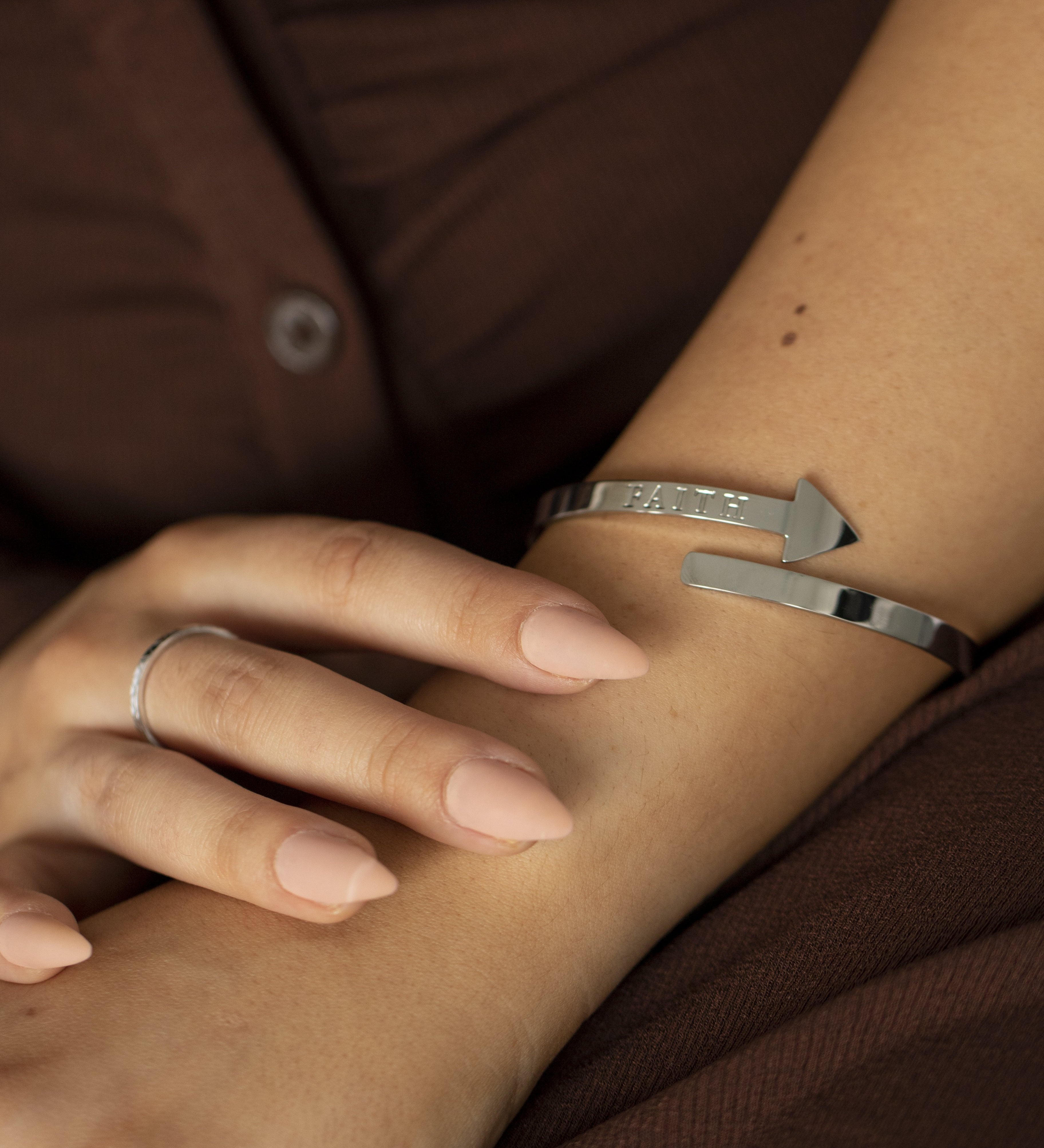 Faith Arrow Bangle Silver | Inspirational Jewellery