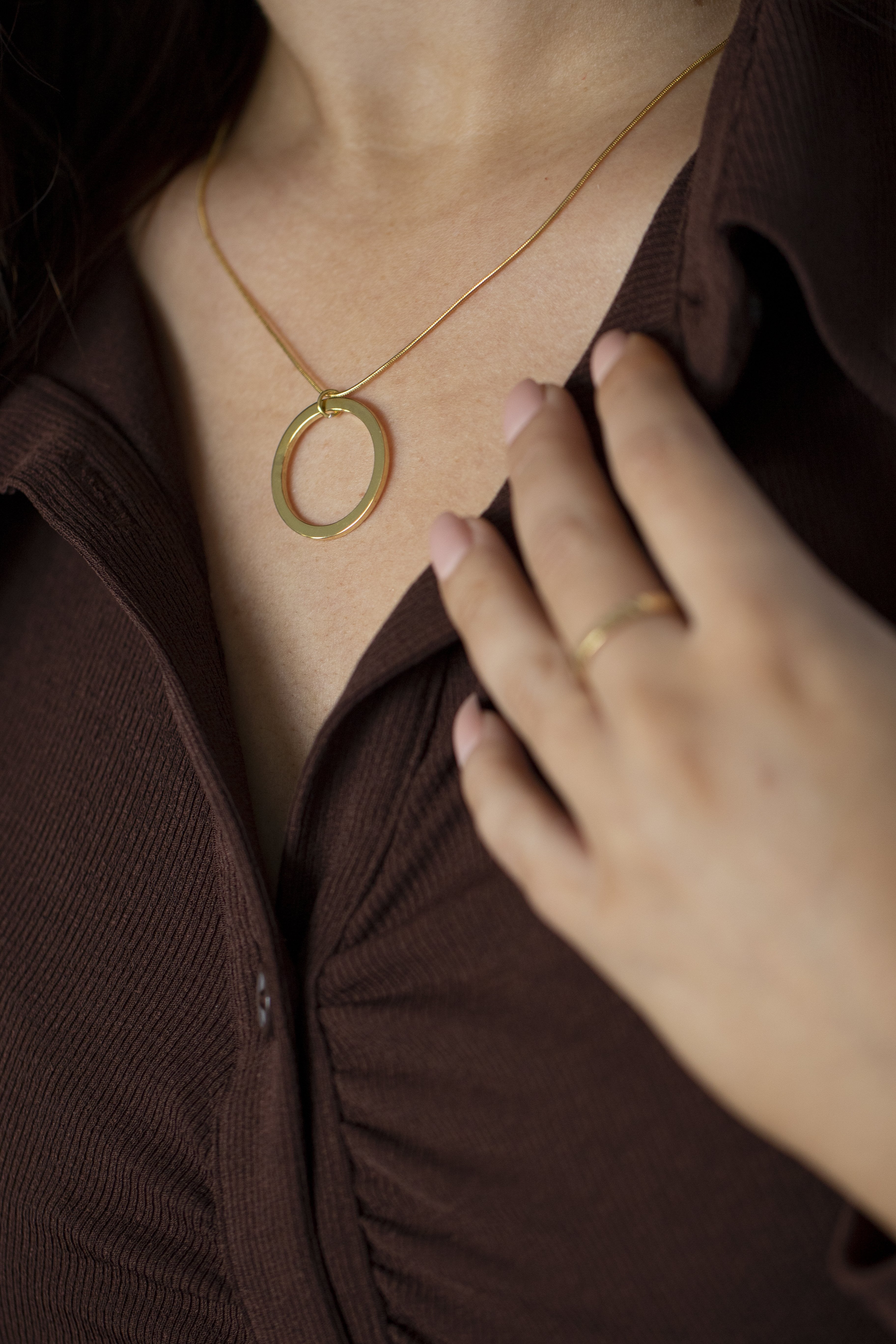 Unity Circle Snake Chain Necklace Gold (925 Sterling Silver) | Inspirational Jewellery
