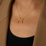 Female Empowerment Crescent Moon Necklace Gold (925 Sterling Silver)