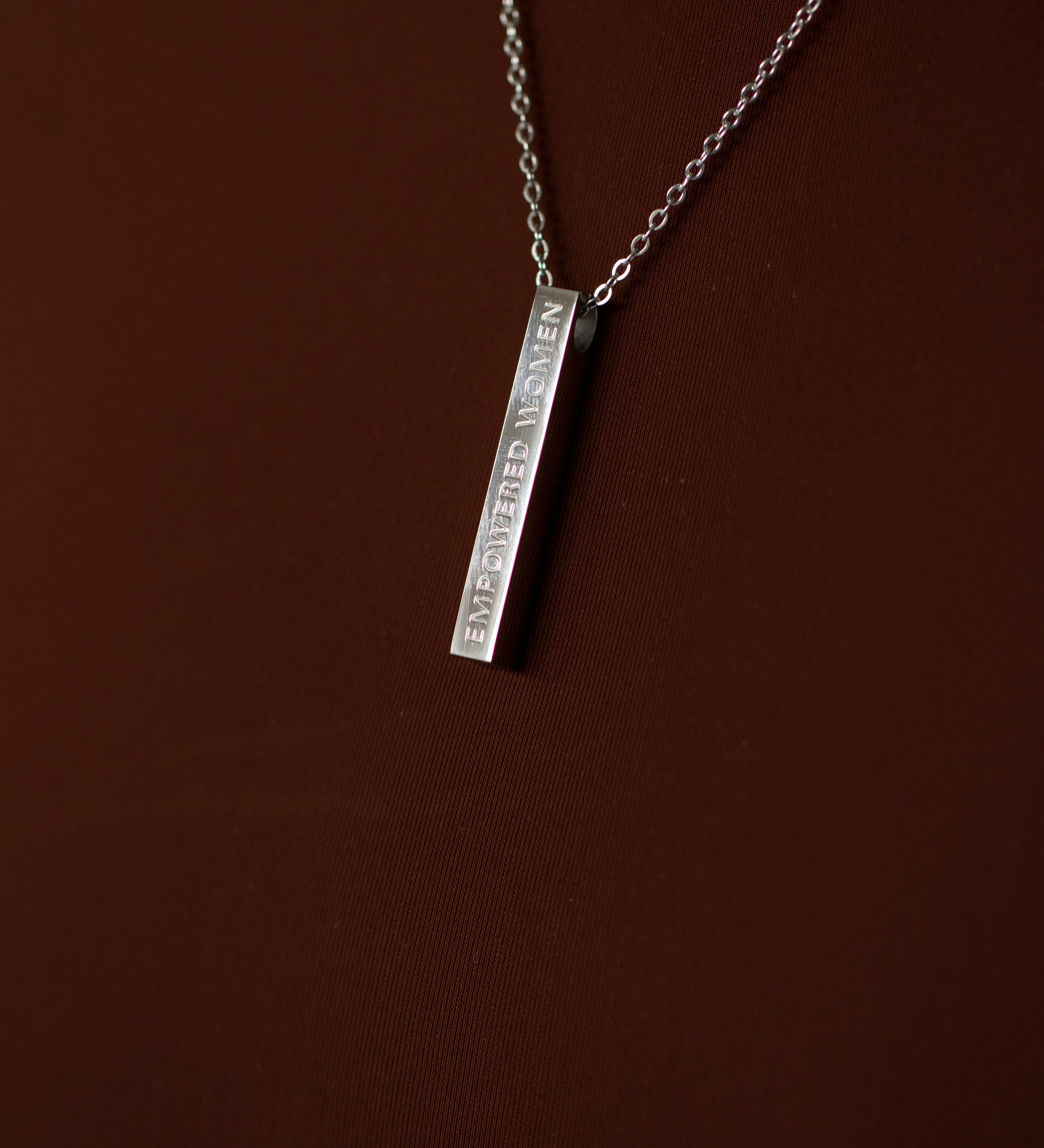 Empowered Woman Necklace Silver