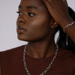 Believe In Yourself Chunky Chain Necklace Silver