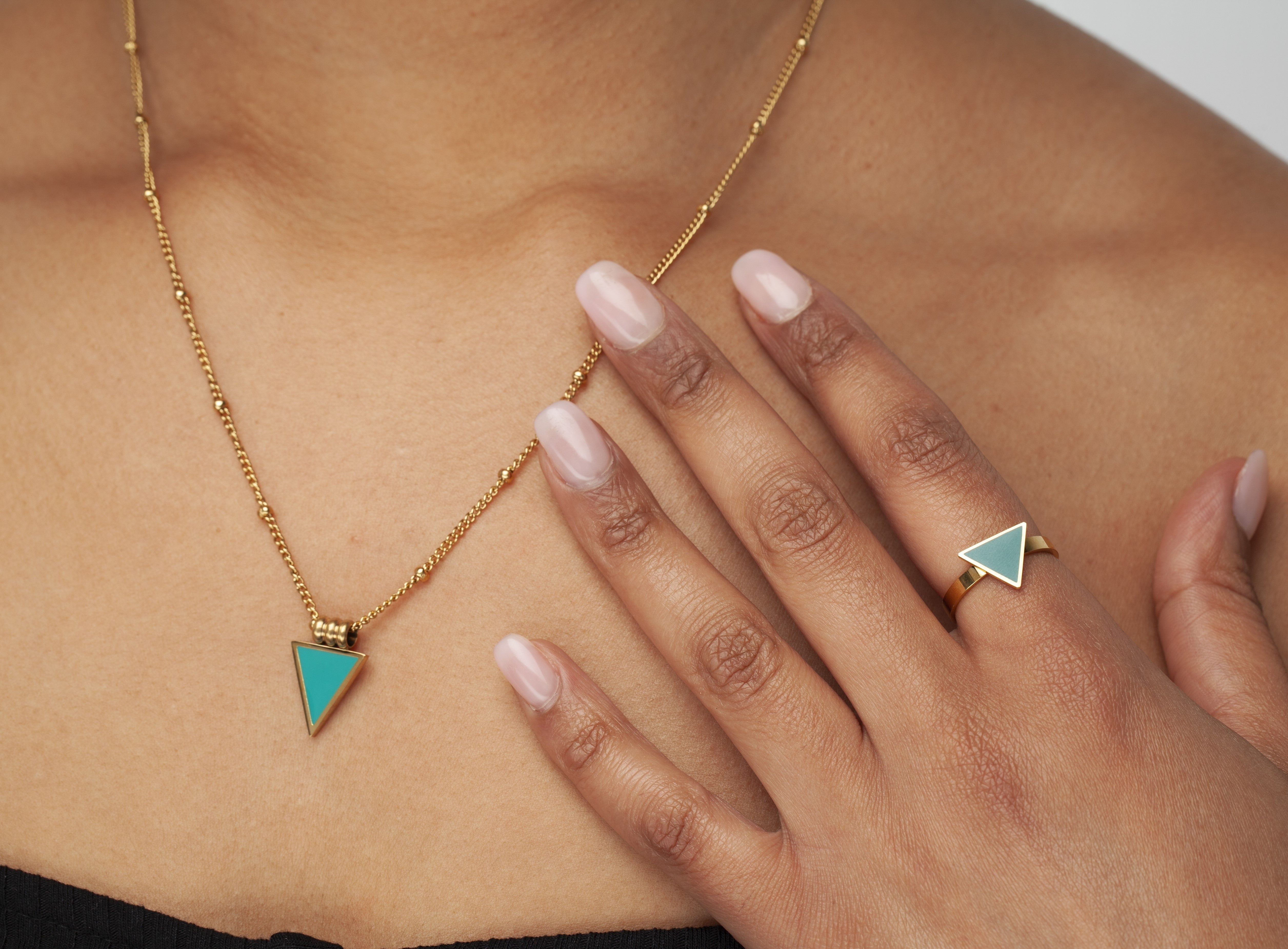 Wisdom Triangle Bobble Chain Necklace Gold, [motivational and inspirational Jewellery], [beautiful Jewellery]