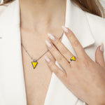 Happiness Triangle Bobble Chain Necklace Silver, [motivational and inspirational Jewellery], [beautiful Jewellery]