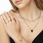 Power Triangle Bobble Chain Necklace Gold, [motivational and inspirational Jewellery], [beautiful Jewellery]