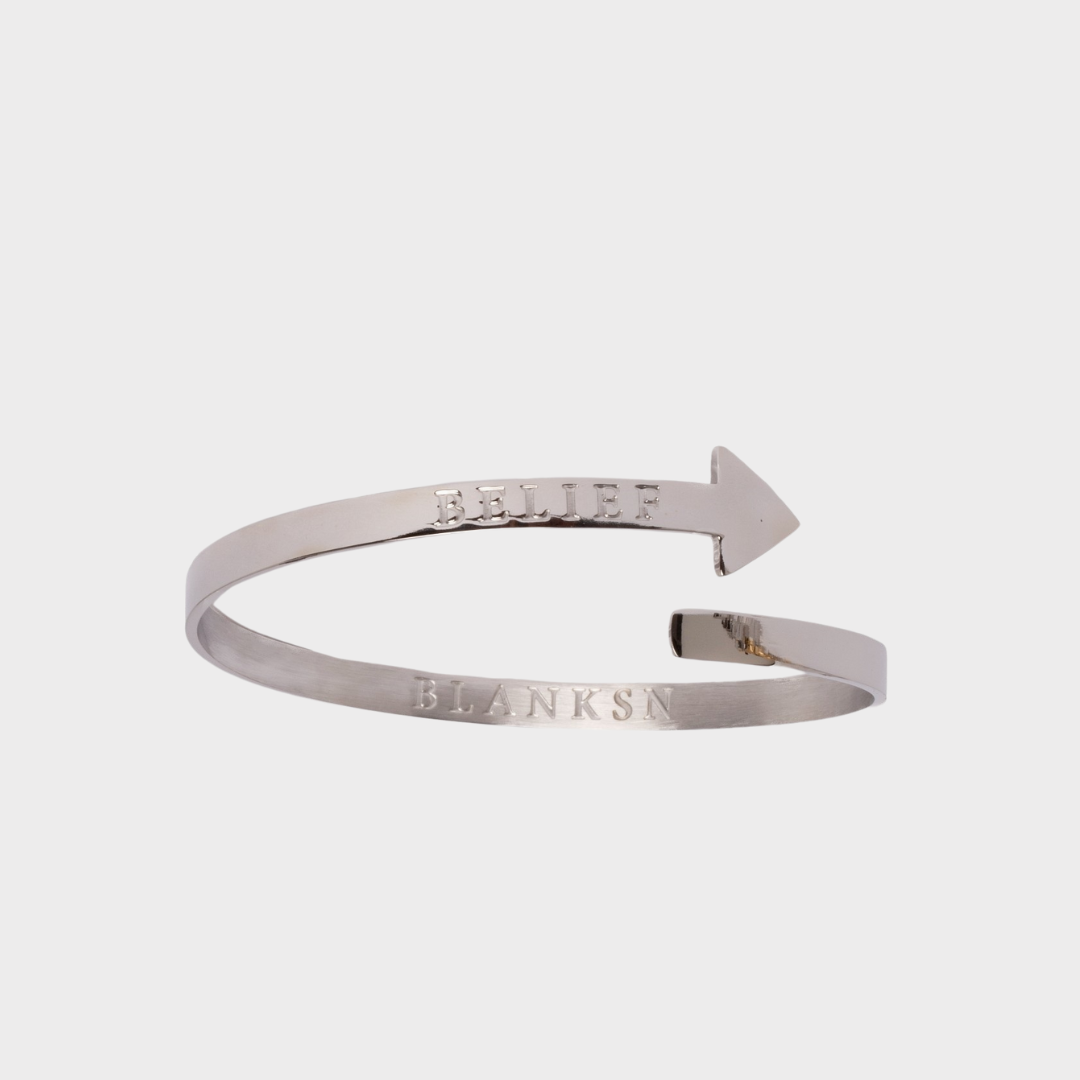 Belief Arrow Bangle Silver | Inspirational Jewellery