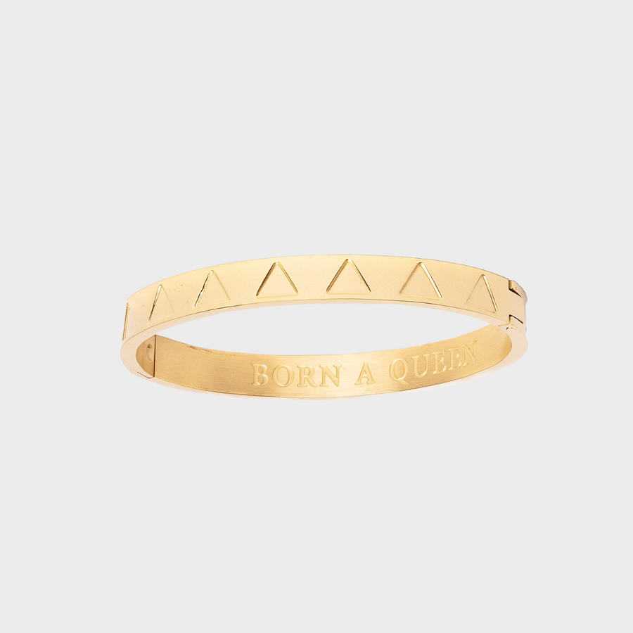Born a Queen Triangle Bangle Gold | Inspirational Jewellery