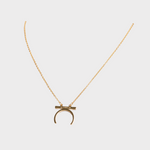 Female Empowerment Crescent Moon Necklace Gold (925 Sterling Silver)
