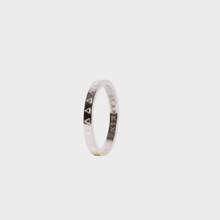 Female Energy Triangle Engraved Ring Silver | Inspirational Jewellery