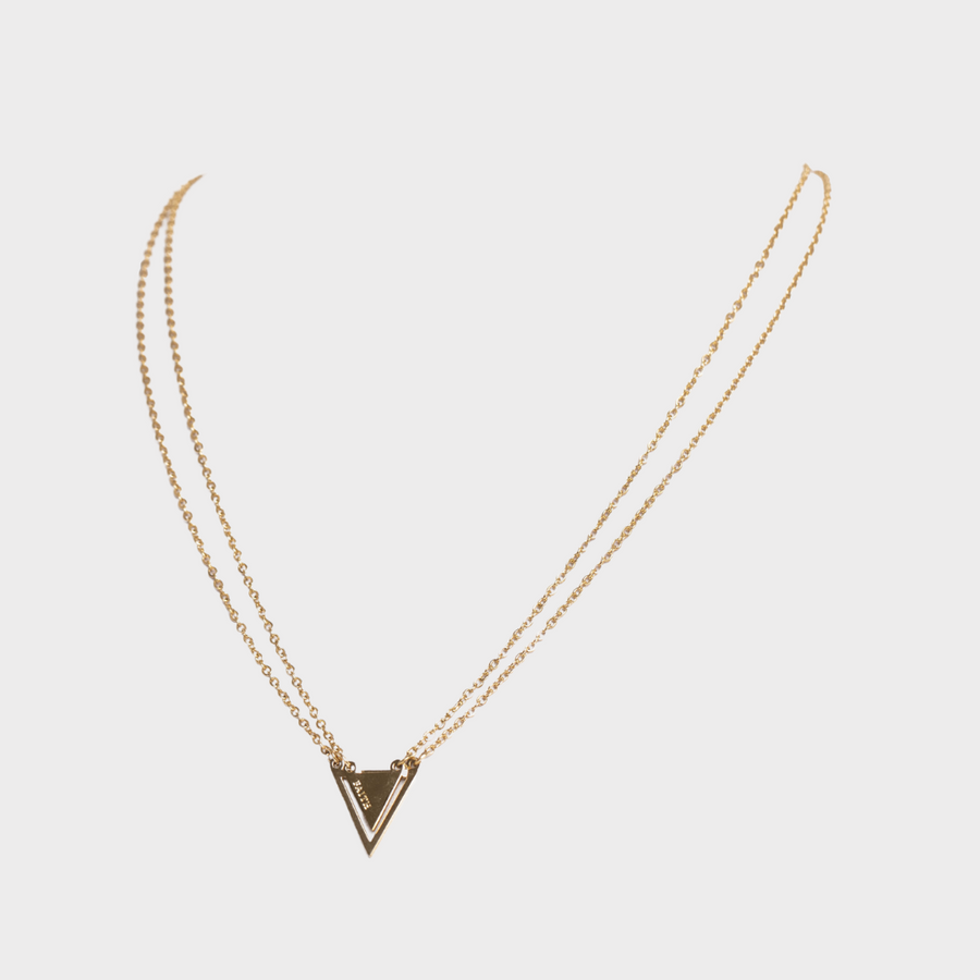 Faith Triangle Double Chain Necklace Gold | Inspirational Jewellery