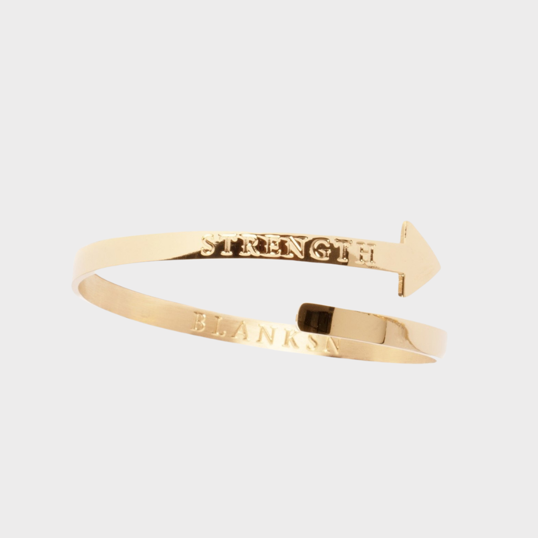Strength Arrow Bangle Gold | Inspirational Jewellery