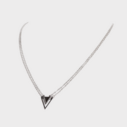 Strength Triangle Double Chain Necklace Silver | Inspirational Jewellery