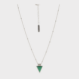 Wisdom Triangle Bobble Chain Necklace Silver, [motivational and inspirational Jewellery], [beautiful Jewellery]