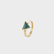 Wisdom Turquoise Triangle Ring Gold, [motivational and inspirational Jewellery], [beautiful Jewellery]