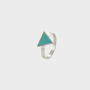 Wisdom Turquoise Triangle Ring Silver, [motivational and inspirational Jewellery], [beautiful Jewellery]