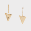 Gold triangular empowering earrings
