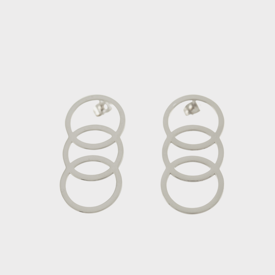 Unity Circle Drop Earrings Silver, [motivational and inspirational Jewellery], [beautiful Jewellery]
