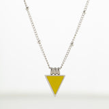 Happiness Triangle Bobble Chain Necklace Silver, [motivational and inspirational Jewellery], [beautiful Jewellery]