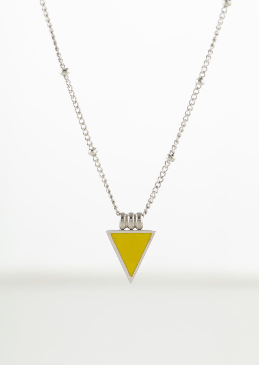 Happiness Triangle Bobble Chain Necklace Silver, [motivational and inspirational Jewellery], [beautiful Jewellery]
