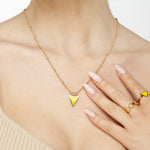 Happiness Triangle Bobble Chain Necklace Gold, [motivational and inspirational Jewellery], [beautiful Jewellery]