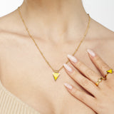 Happiness Triangle Bobble Chain Necklace Gold, [motivational and inspirational Jewellery], [beautiful Jewellery]