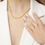 Happiness Beads Yellow and Silver, [motivational and inspirational Jewellery], [beautiful Jewellery]