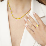 Happiness Beads Yellow and Silver, [motivational and inspirational Jewellery], [beautiful Jewellery]