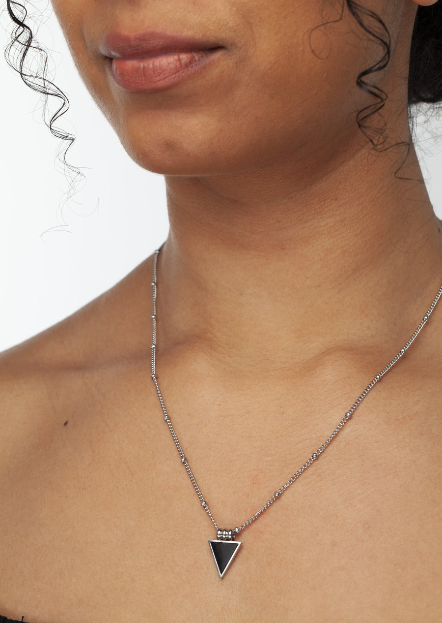Power Triangle Bobble Chain Necklace Silver, [motivational and inspirational Jewellery], [beautiful Jewellery]