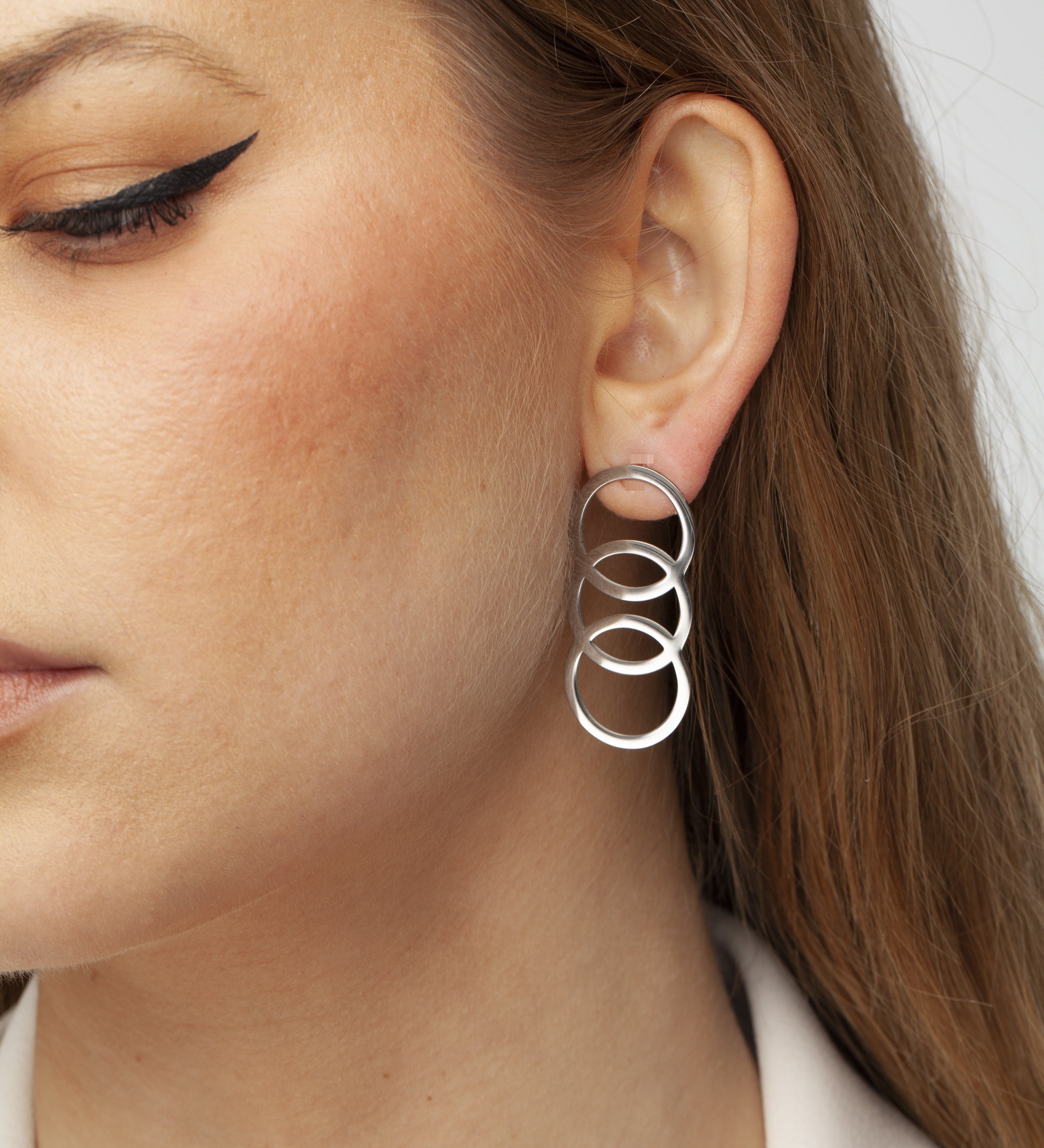 Unity Circle Drop Earrings Silver, [motivational and inspirational Jewellery], [beautiful Jewellery]