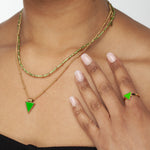 Healing Triangle Bobble Chain Necklace Gold, [motivational and inspirational Jewellery], [beautiful Jewellery]