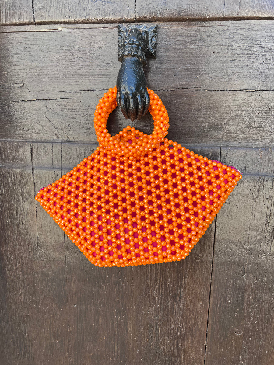 'FLAWLESS' Handcrafted Orange Beaded Bag - Blanksn Jewellery-[motivational and inspirational Jewellery]- [beautiful Jewellery]