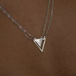 Faith Triangle Double Chain Necklace Silver | Inspirational Jewellery