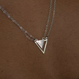 Faith Triangle Double Chain Necklace Silver | Inspirational Jewellery