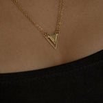 Faith Triangle Double Chain Necklace Gold | Inspirational Jewellery
