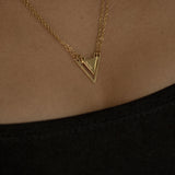 Faith Triangle Double Chain Necklace Gold | Inspirational Jewellery