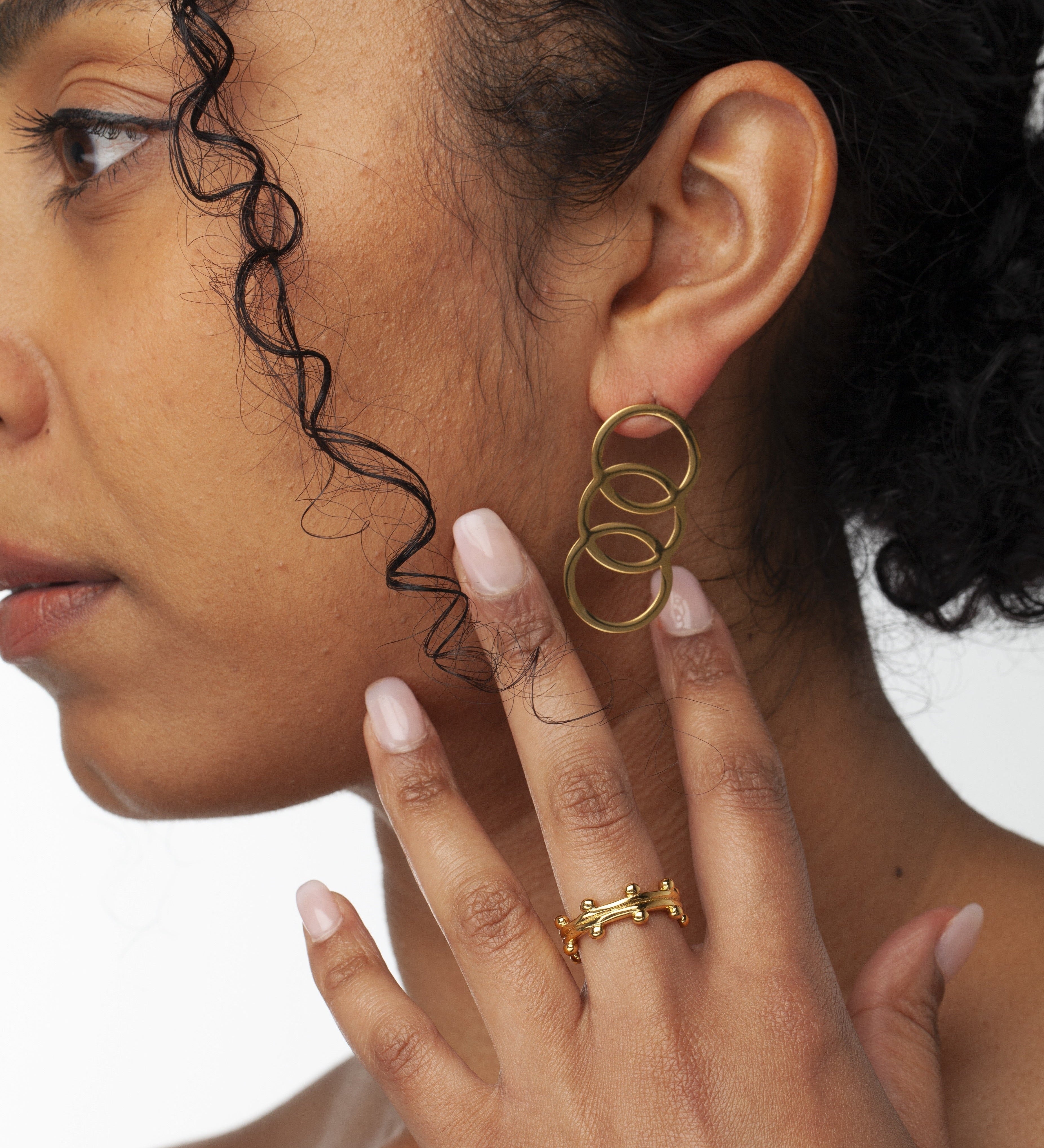 Unity Circle Drop Earrings Gold, [motivational and inspirational Jewellery], [beautiful Jewellery]