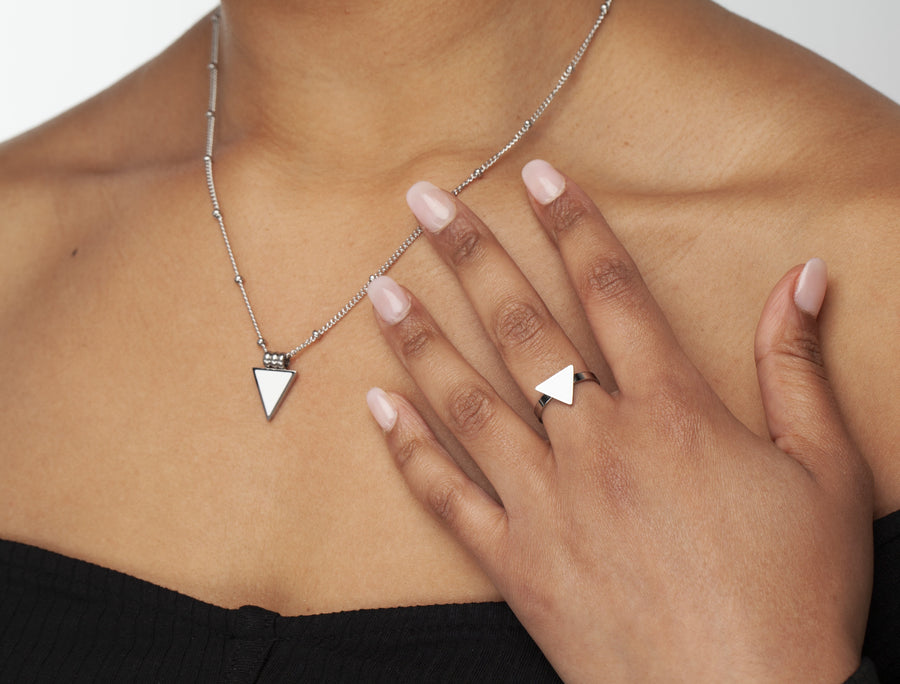 Purity Triangle Bobble Chain Necklace Silver, [motivational and inspirational Jewellery], [beautiful Jewellery]
